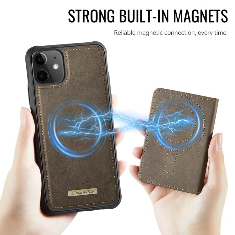 For iPhone 11 CaseMe Me80 Series Detachable Wallet Magnetic RFID Vegan Leather Phone Case