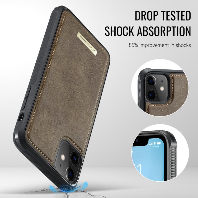 For iPhone 11 CaseMe Me80 Series Detachable Wallet Magnetic RFID Vegan Leather Phone Case