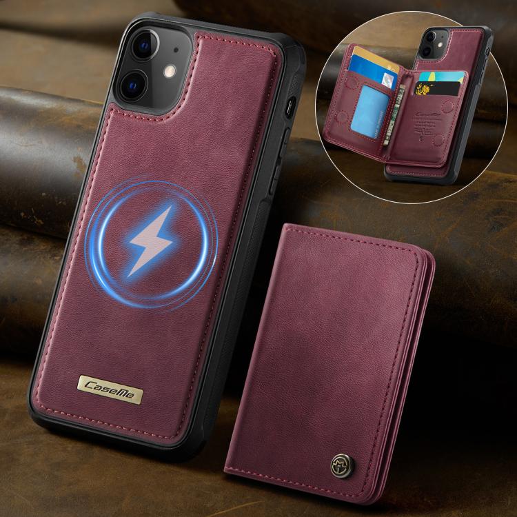 For iPhone 11 CaseMe Me80 Series Detachable Wallet Magnetic RFID Vegan Leather Phone Case