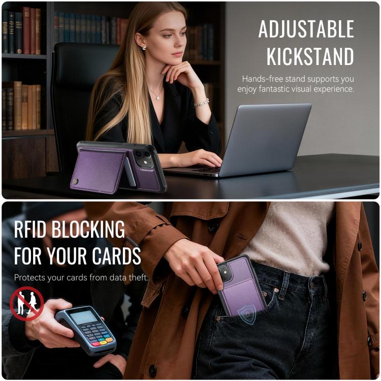 For iPhone 11 CaseMe Me80 Series Detachable Wallet Magnetic RFID Vegan Leather Phone Case