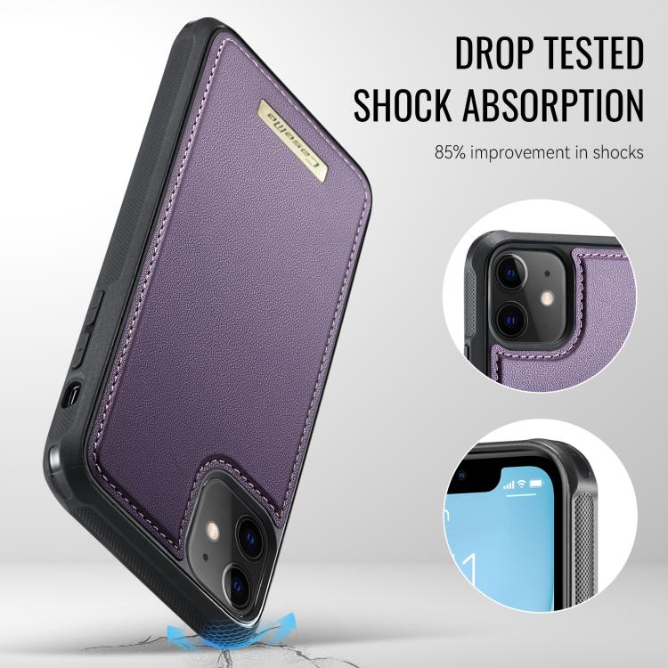 For iPhone 11 CaseMe Me80 Series Detachable Wallet Magnetic RFID Vegan Leather Phone Case
