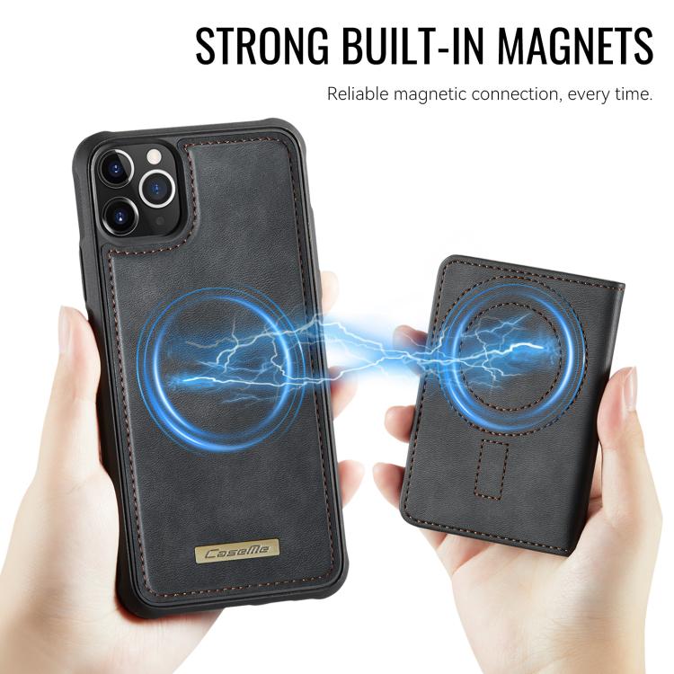 For iPhone 11 Pro CaseMe Me80 Series Detachable Wallet Magnetic RFID Vegan Leather Phone Case