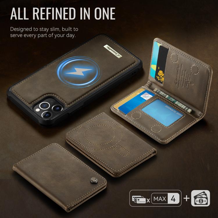 For iPhone 11 Pro CaseMe Me80 Series Detachable Wallet Magnetic RFID Vegan Leather Phone Case