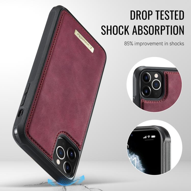For iPhone 11 Pro CaseMe Me80 Series Detachable Wallet Magnetic RFID Vegan Leather Phone Case