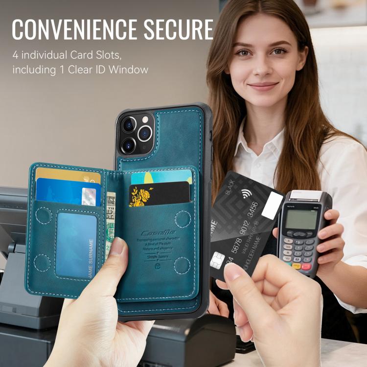 For iPhone 11 Pro CaseMe Me80 Series Detachable Wallet Magnetic RFID Vegan Leather Phone Case
