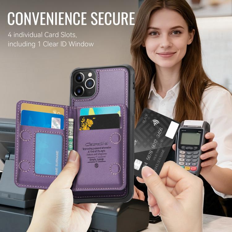 For iPhone 11 Pro CaseMe Me80 Series Detachable Wallet Magnetic RFID Vegan Leather Phone Case