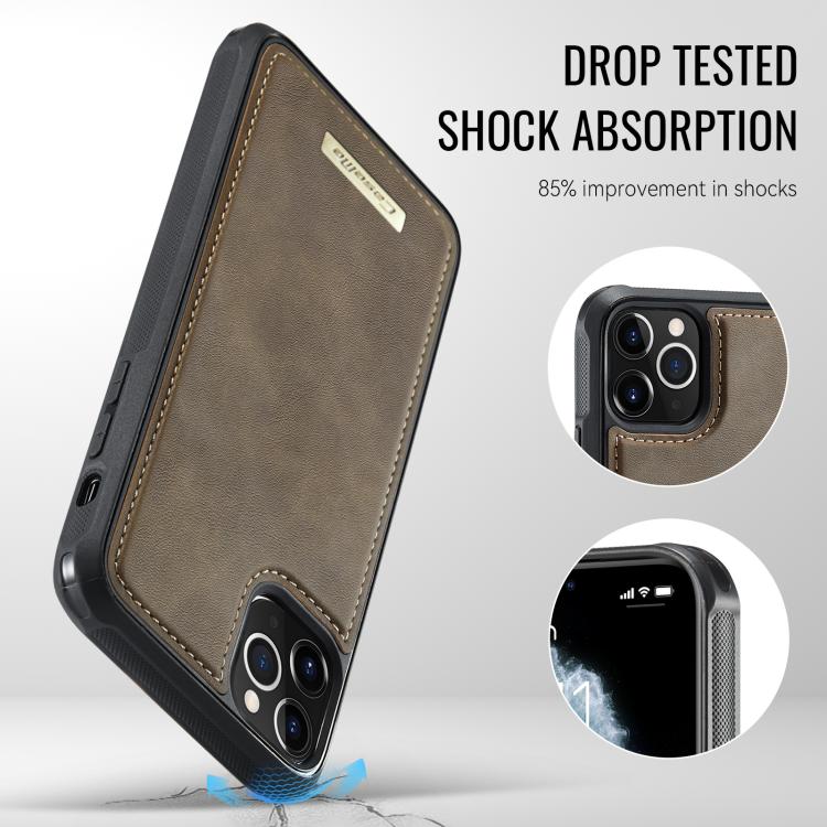 For iPhone 11 Pro Max CaseMe Me80 Series Detachable Wallet Magnetic RFID Vegan Leather Phone Case