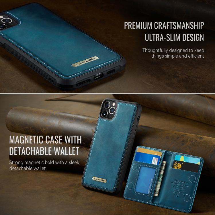 For iPhone 11 Pro Max CaseMe Me80 Series Detachable Wallet Magnetic RFID Vegan Leather Phone Case