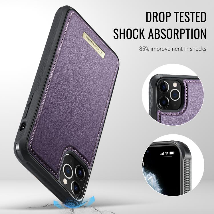 For iPhone 11 Pro Max CaseMe Me80 Series Detachable Wallet Magnetic RFID Vegan Leather Phone Case