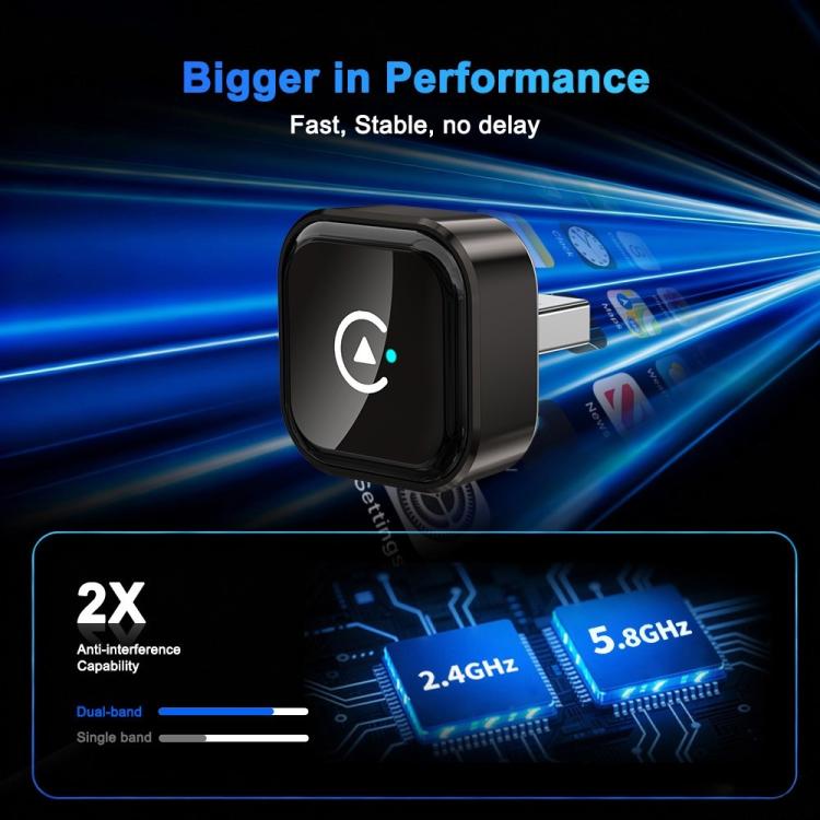 M62 Built-in CarPlay / Android Auto Wired to Wireless Converter 2 in 1 AI Box Wireless Car Adapter