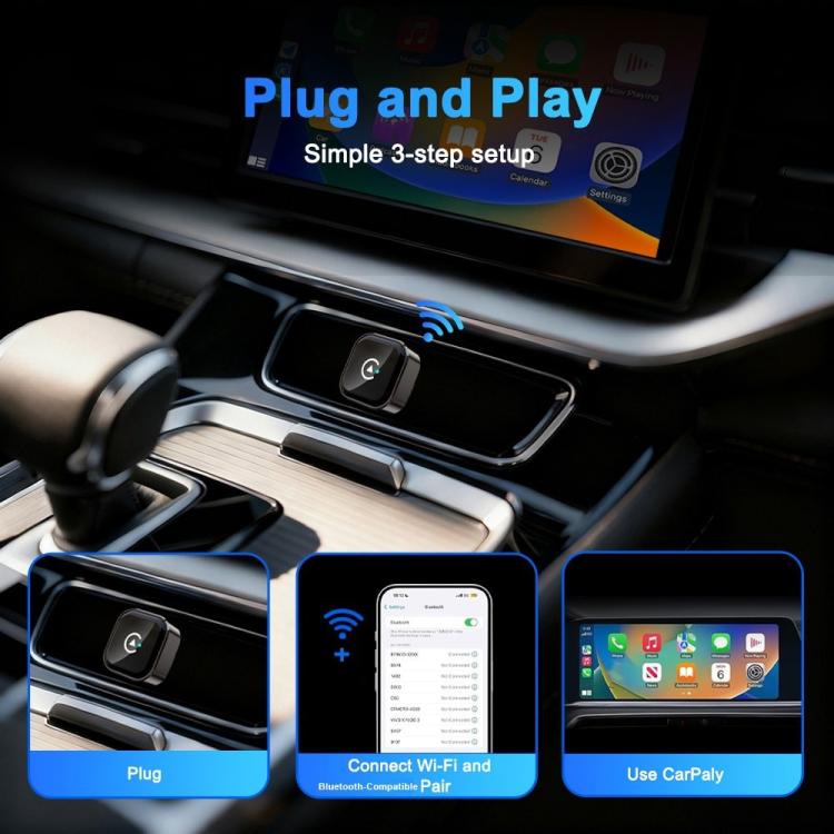 M62 Built-in CarPlay / Android Auto Wired to Wireless Converter 2 in 1 AI Box Wireless Car Adapter