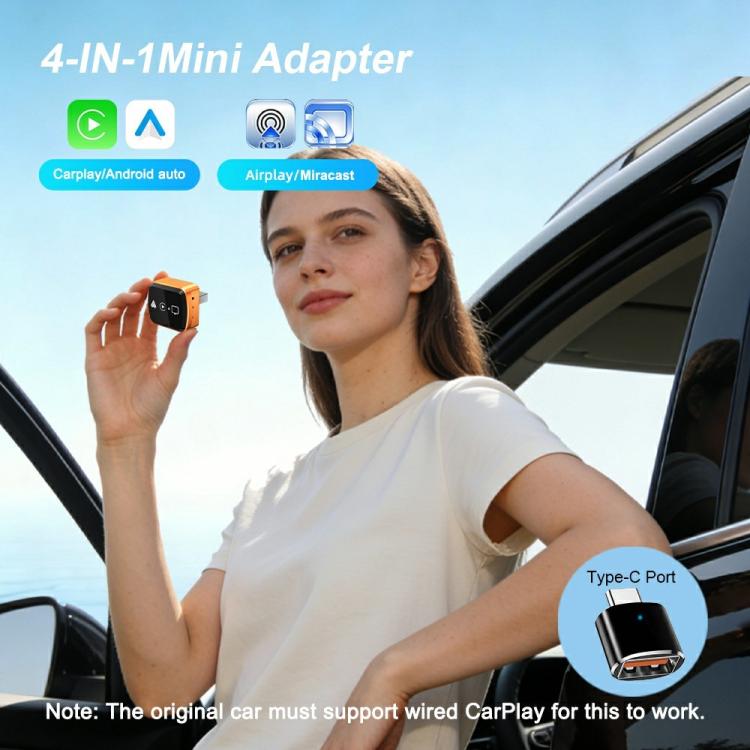 M71 Auto Wired to Wireless Converter 4 in 1 Smart Screen Mirroring Adapter AirPlay / Miracast