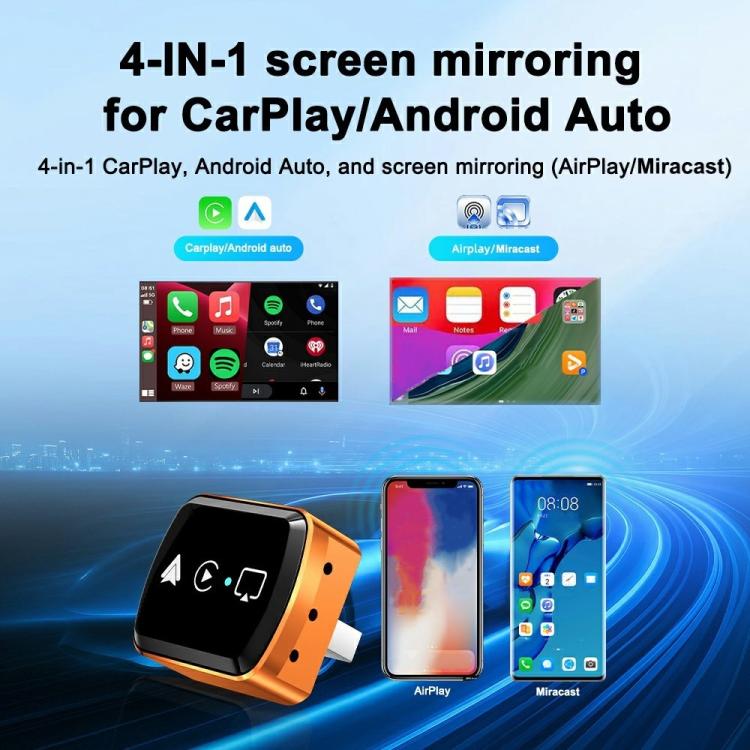 M71 Auto Wired to Wireless Converter 4 in 1 Smart Screen Mirroring Adapter AirPlay / Miracast