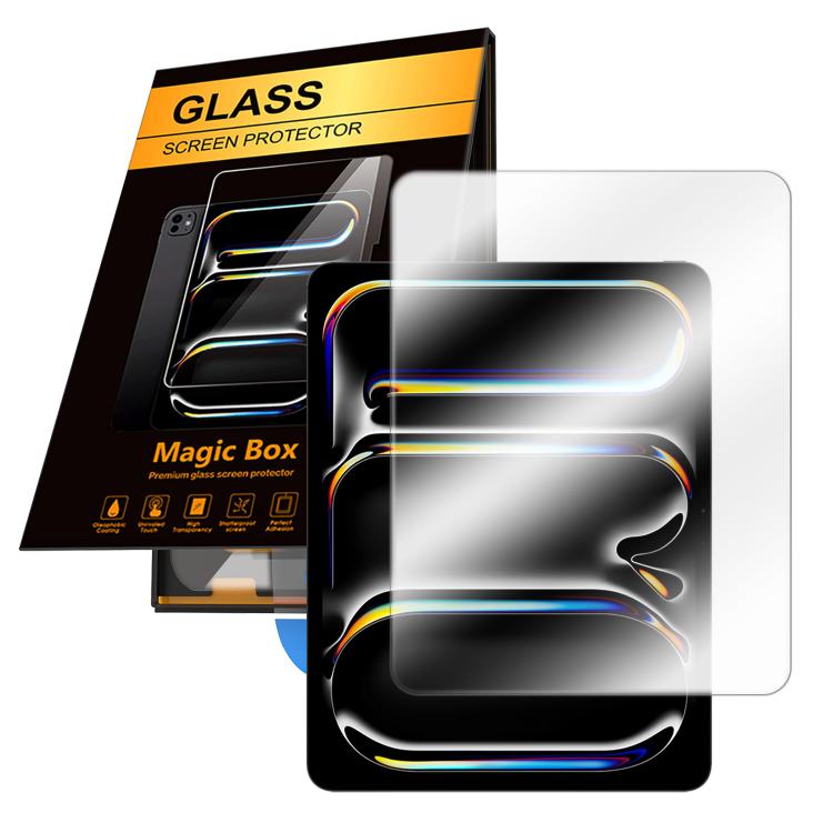 For iPad Pro 11 2025 / 2024 Easy Install Box Dust-Free HD Eye-Protection Tempered Glass Tablet Film