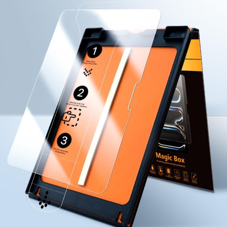 For iPad Air 2 / Air 1 Easy Install Box Dust-Free HD Eye-Protection Tempered Glass Tablet Film