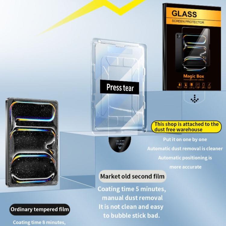 For iPad mini 2024 / mini 6 Easy Install Box Dust-Free HD Eye-Protection Tempered Glass Tablet Film