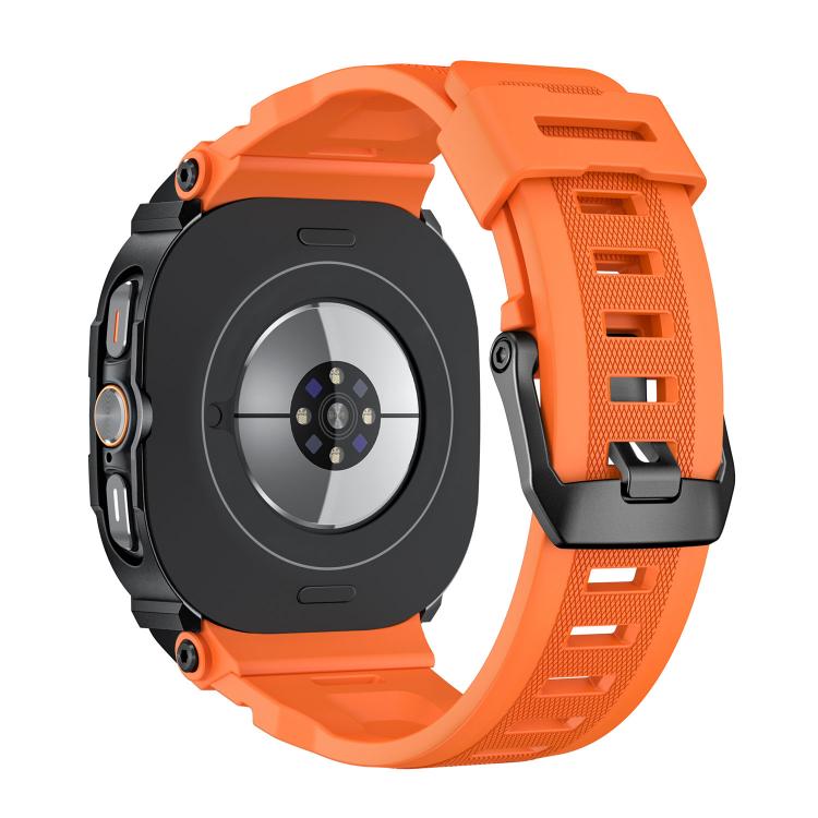 For Samsung Galaxy Watch Ultra / Ultra 2025 Vibrant Zinc Alloy Cover Integrated Silicone Watch Band