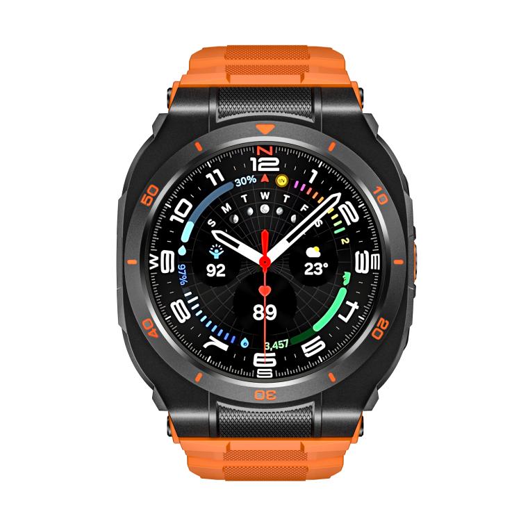 For Samsung Galaxy Watch Ultra / Ultra 2025 Vibrant Zinc Alloy Cover Integrated Silicone Watch Band
