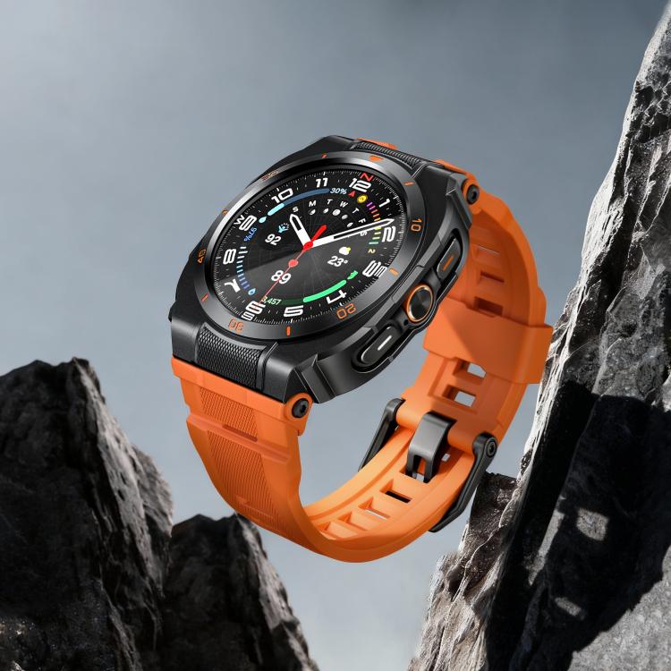 For Samsung Galaxy Watch Ultra / Ultra 2025 Vibrant Zinc Alloy Cover Integrated Silicone Watch Band