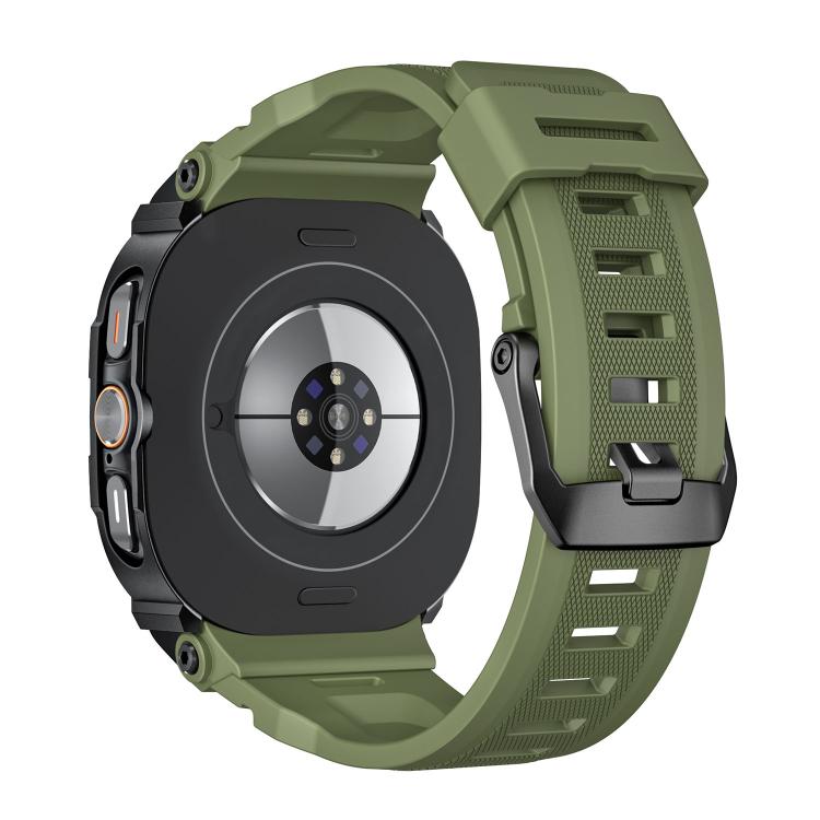 For Samsung Galaxy Watch Ultra / Ultra 2025 Vibrant Zinc Alloy Cover Integrated Silicone Watch Band