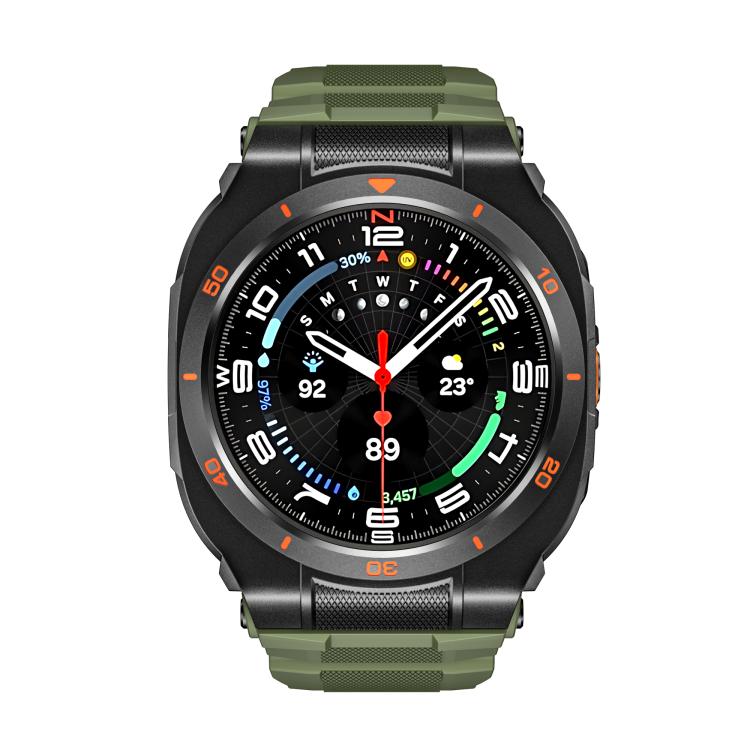 For Samsung Galaxy Watch Ultra / Ultra 2025 Vibrant Zinc Alloy Cover Integrated Silicone Watch Band