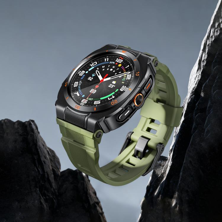 For Samsung Galaxy Watch Ultra / Ultra 2025 Vibrant Zinc Alloy Cover Integrated Silicone Watch Band