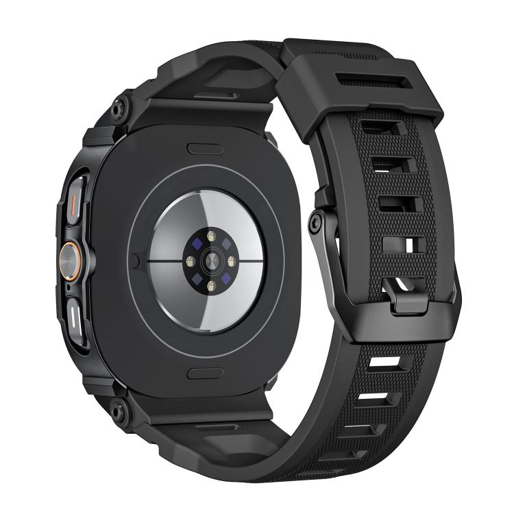 For Samsung Galaxy Watch Ultra / Ultra 2025 Vibrant Zinc Alloy Cover Integrated Silicone Watch Band