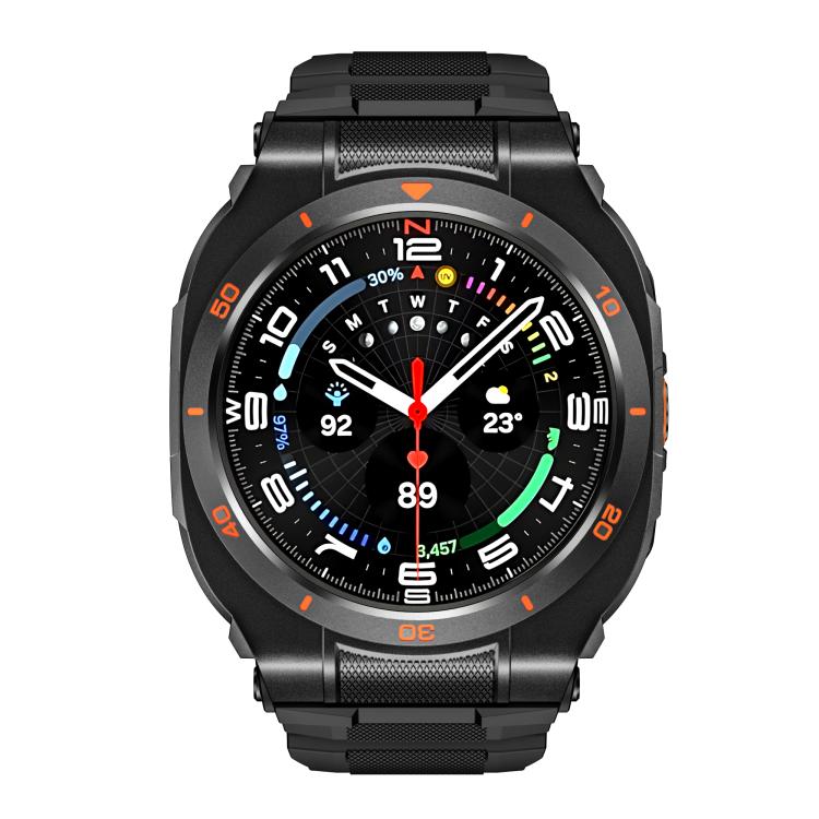 For Samsung Galaxy Watch Ultra / Ultra 2025 Vibrant Zinc Alloy Cover Integrated Silicone Watch Band