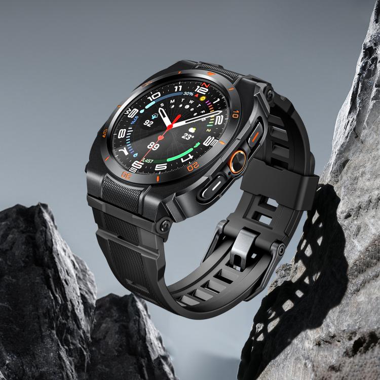 For Samsung Galaxy Watch Ultra / Ultra 2025 Vibrant Zinc Alloy Cover Integrated Silicone Watch Band