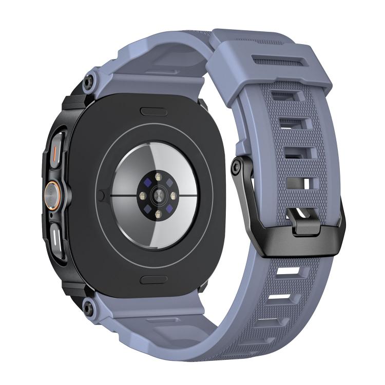 For Samsung Galaxy Watch Ultra / Ultra 2025 Vibrant Zinc Alloy Cover Integrated Silicone Watch Band