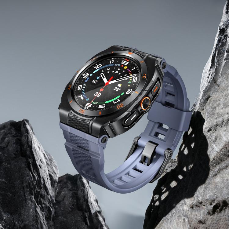 For Samsung Galaxy Watch Ultra / Ultra 2025 Vibrant Zinc Alloy Cover Integrated Silicone Watch Band