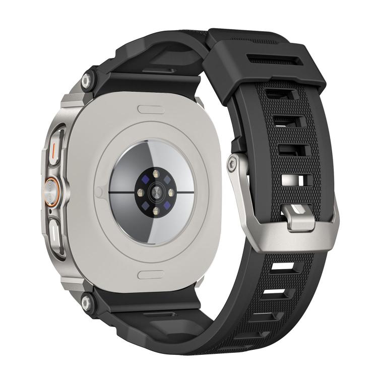 For Samsung Galaxy Watch Ultra / Ultra 2025 Vibrant Zinc Alloy Cover Integrated Silicone Watch Band