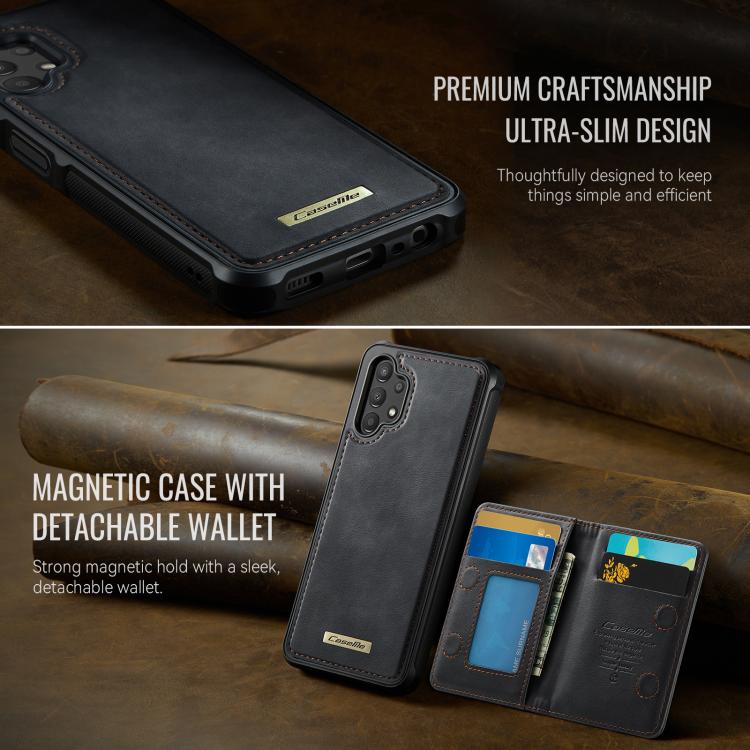 For Samsung Galaxy A13 / A04s CaseMe Me80 Series Detachable Wallet Magnetic RFID Vegan Leather Phone Case