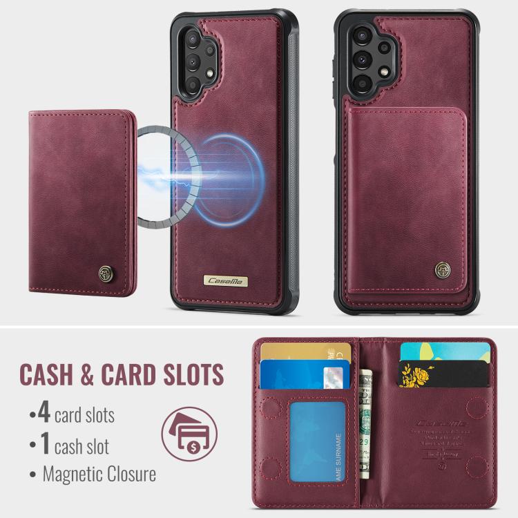 For Samsung Galaxy A13 / A04s CaseMe Me80 Series Detachable Wallet Magnetic RFID Vegan Leather Phone Case