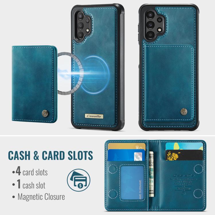For Samsung Galaxy A13 / A04s CaseMe Me80 Series Detachable Wallet Magnetic RFID Vegan Leather Phone Case
