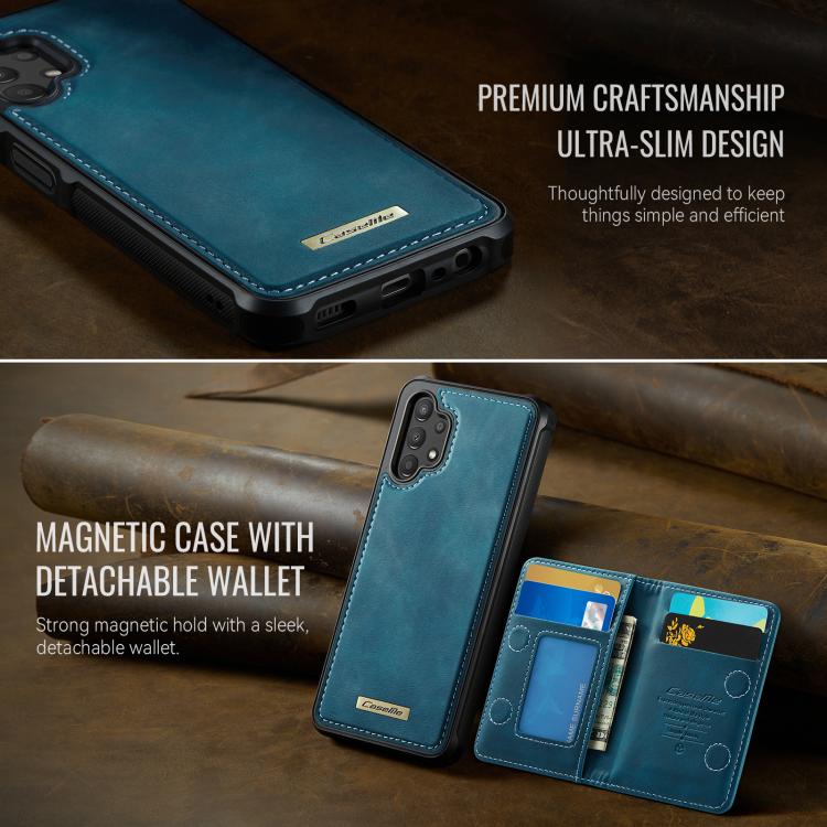 For Samsung Galaxy A13 / A04s CaseMe Me80 Series Detachable Wallet Magnetic RFID Vegan Leather Phone Case