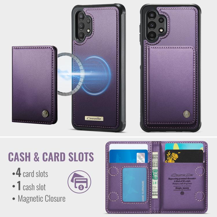 For Samsung Galaxy A13 / A04s CaseMe Me80 Series Detachable Wallet Magnetic RFID Vegan Leather Phone Case
