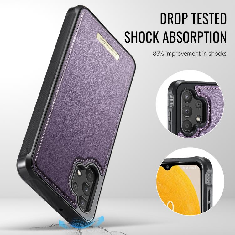 For Samsung Galaxy A13 / A04s CaseMe Me80 Series Detachable Wallet Magnetic RFID Vegan Leather Phone Case