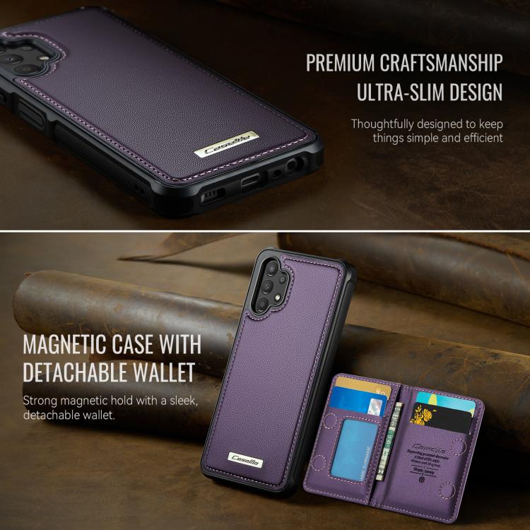 For Samsung Galaxy A13 / A04s CaseMe Me80 Series Detachable Wallet Magnetic RFID Vegan Leather Phone Case