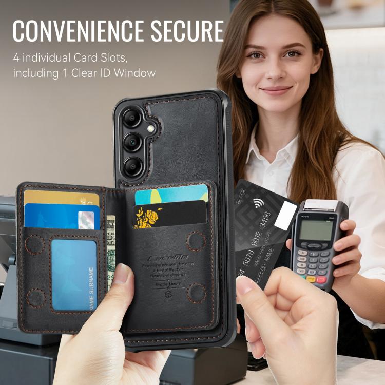 For Samsung Galaxy A14 / M44 5G CaseMe Me80 Series Detachable Wallet Magnetic RFID Vegan Leather Phone Case