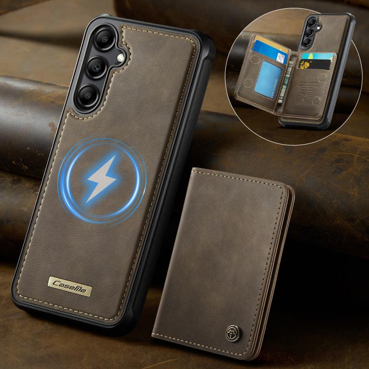 For Samsung Galaxy A14 / M44 5G CaseMe Me80 Series Detachable Wallet Magnetic RFID Vegan Leather Phone Case