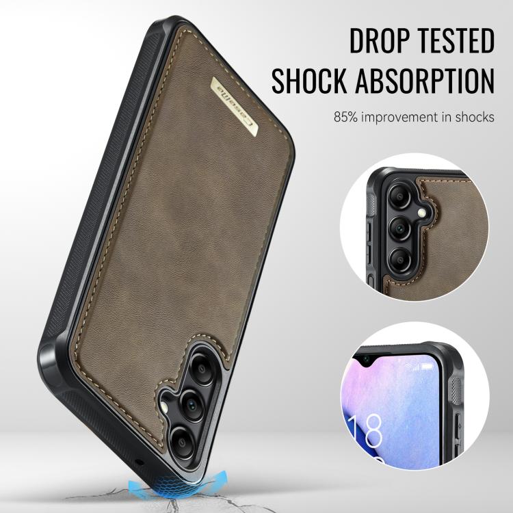 For Samsung Galaxy A14 / M44 5G CaseMe Me80 Series Detachable Wallet Magnetic RFID Vegan Leather Phone Case