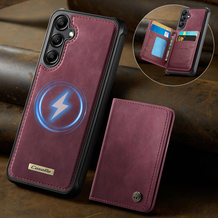 For Samsung Galaxy A14 / M44 5G CaseMe Me80 Series Detachable Wallet Magnetic RFID Vegan Leather Phone Case
