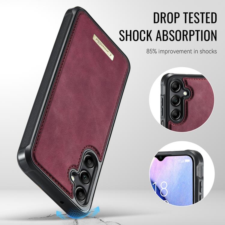 For Samsung Galaxy A14 / M44 5G CaseMe Me80 Series Detachable Wallet Magnetic RFID Vegan Leather Phone Case
