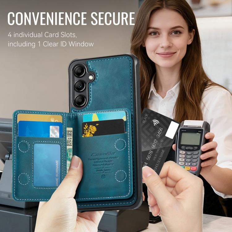 For Samsung Galaxy A14 / M44 5G CaseMe Me80 Series Detachable Wallet Magnetic RFID Vegan Leather Phone Case