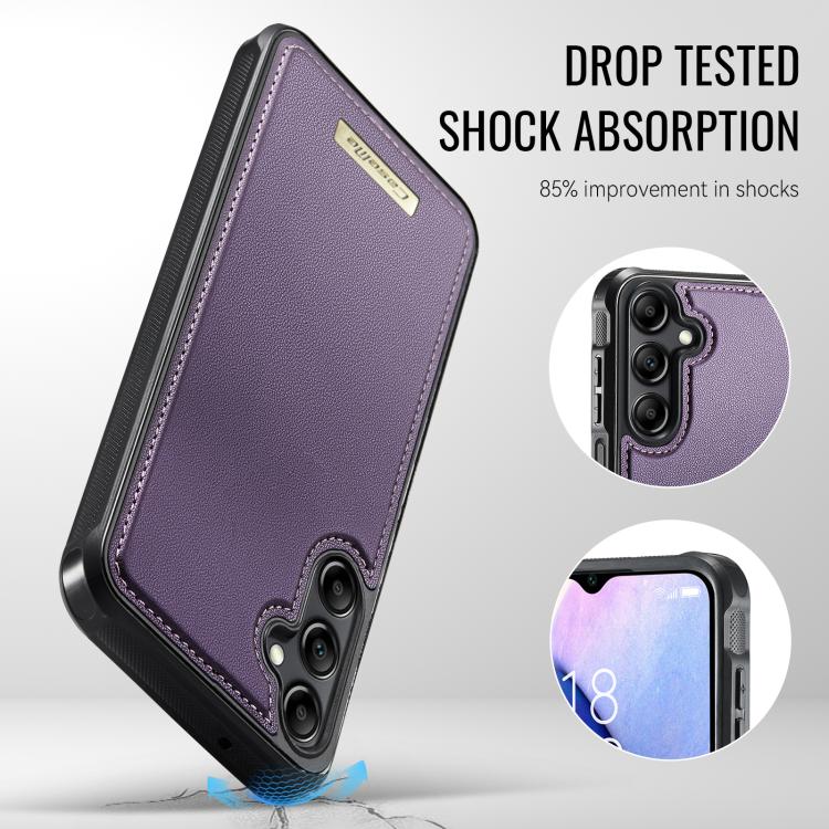 For Samsung Galaxy A14 / M44 5G CaseMe Me80 Series Detachable Wallet Magnetic RFID Vegan Leather Phone Case