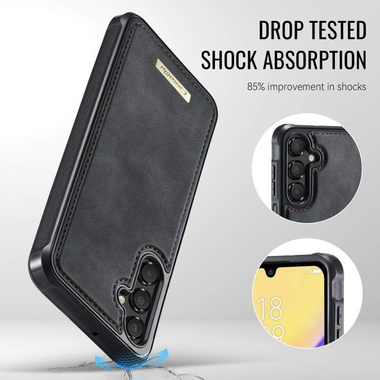 For Samsung Galaxy A15 CaseMe Me80 Series Detachable Wallet Magnetic RFID Vegan Leather Phone Case