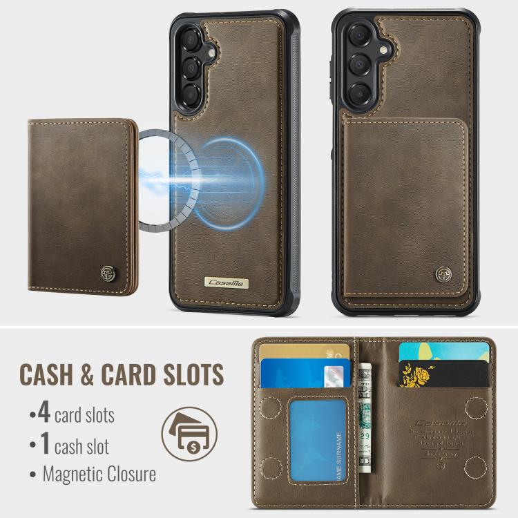 For Samsung Galaxy A15 CaseMe Me80 Series Detachable Wallet Magnetic RFID Vegan Leather Phone Case