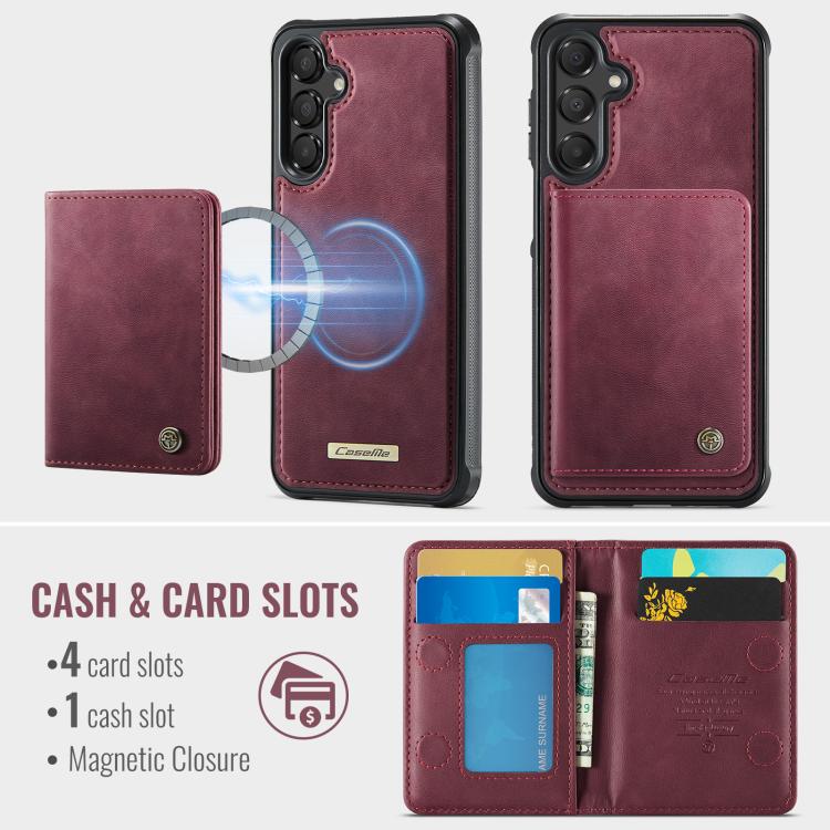 For Samsung Galaxy A15 CaseMe Me80 Series Detachable Wallet Magnetic RFID Vegan Leather Phone Case