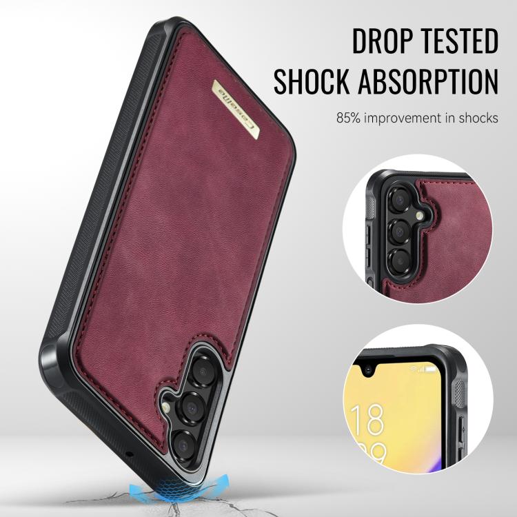 For Samsung Galaxy A15 CaseMe Me80 Series Detachable Wallet Magnetic RFID Vegan Leather Phone Case